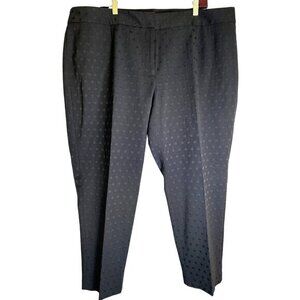 Talbots Heritage Pants 22W Womens Black Polka Dots Career Stretch Straight‎ Leg